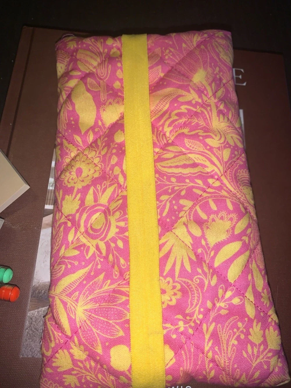 Pink & Yellow Floral Pencil Case
